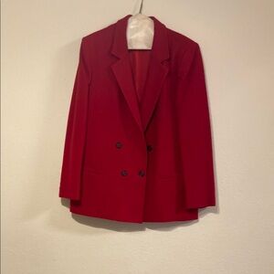 Vintage Saville Red Double-Breasted Wool Blazer